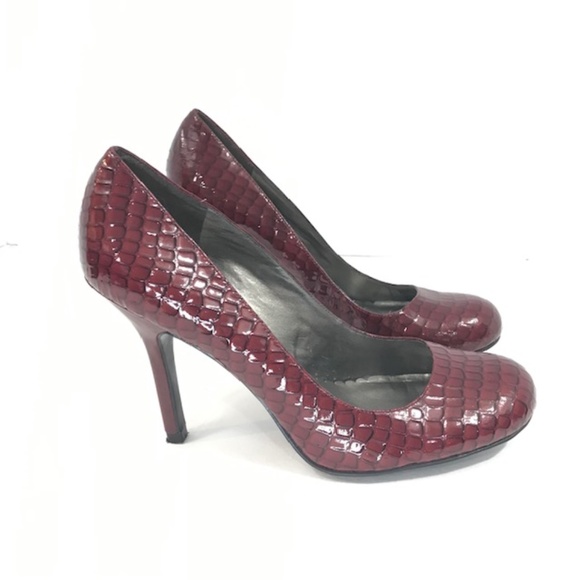 Jessica Simpson Red Croc Embossed Henri Heels